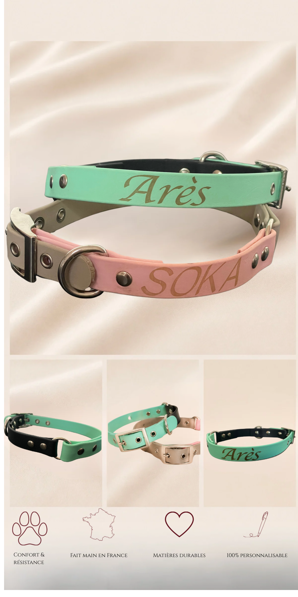 Collier biothane personnalisé🌸