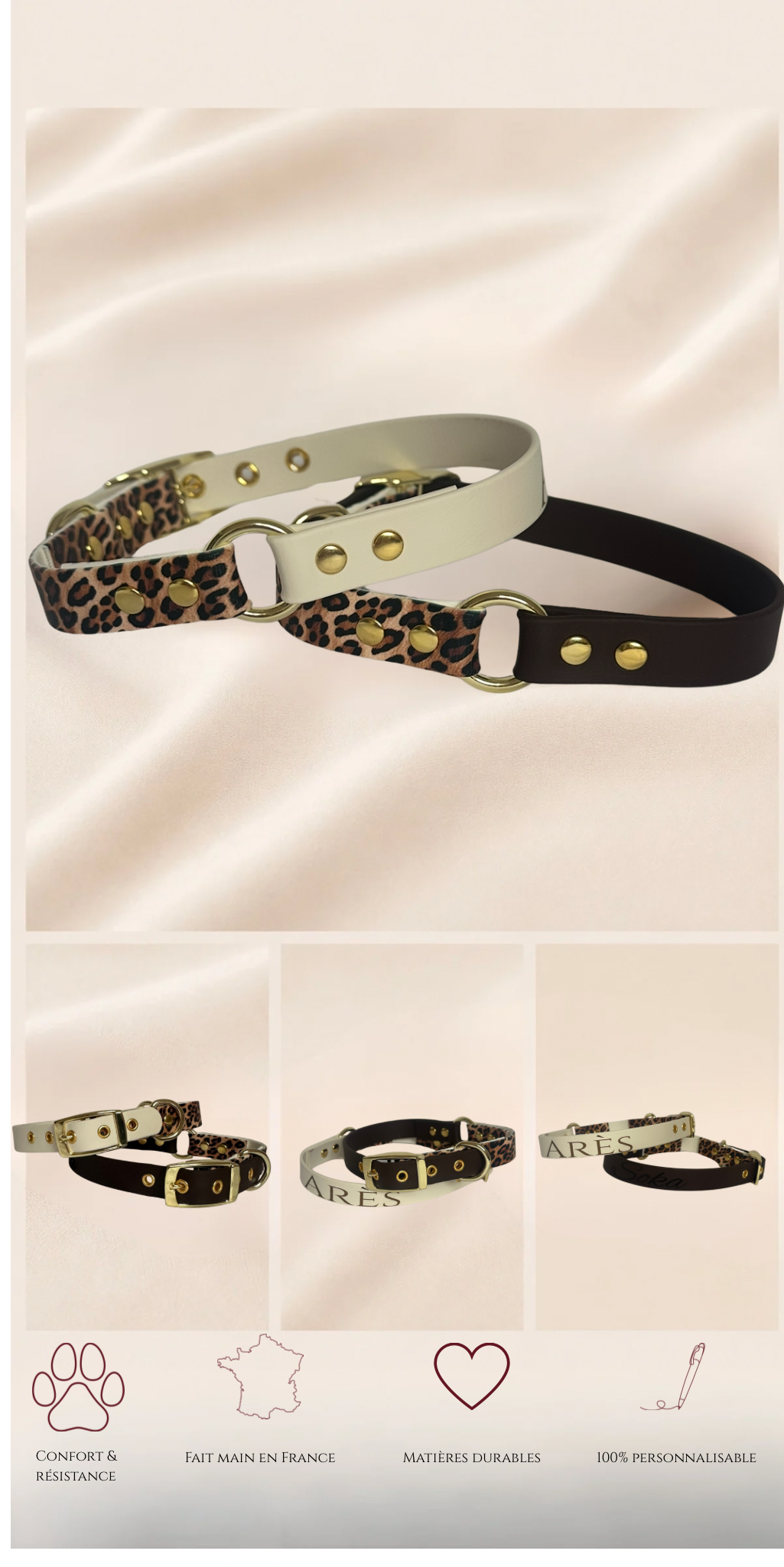 Collier Biothane personnalisé — Collection Fauve🐆