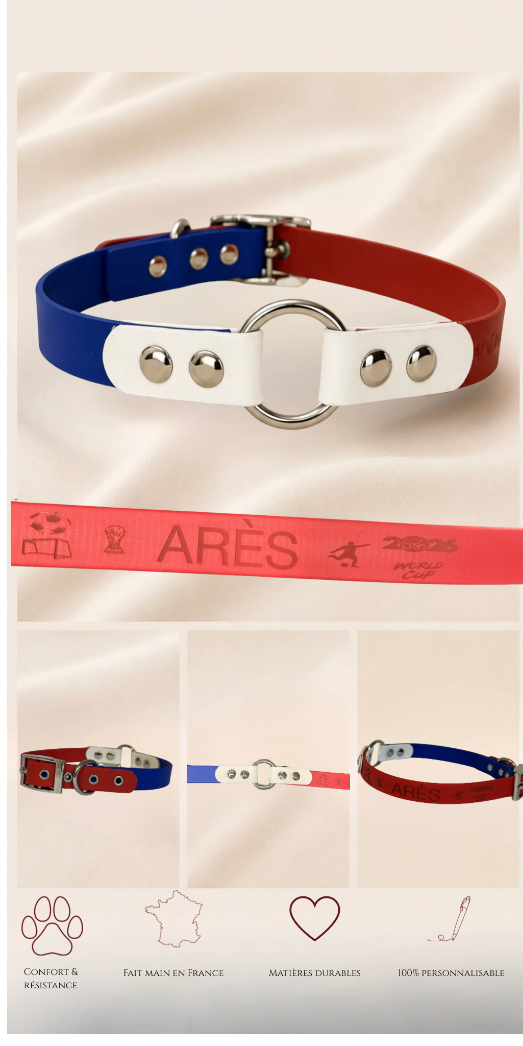 Collier Biothane personnalisé — Collection WORLD CUP🇫🇷⚽️