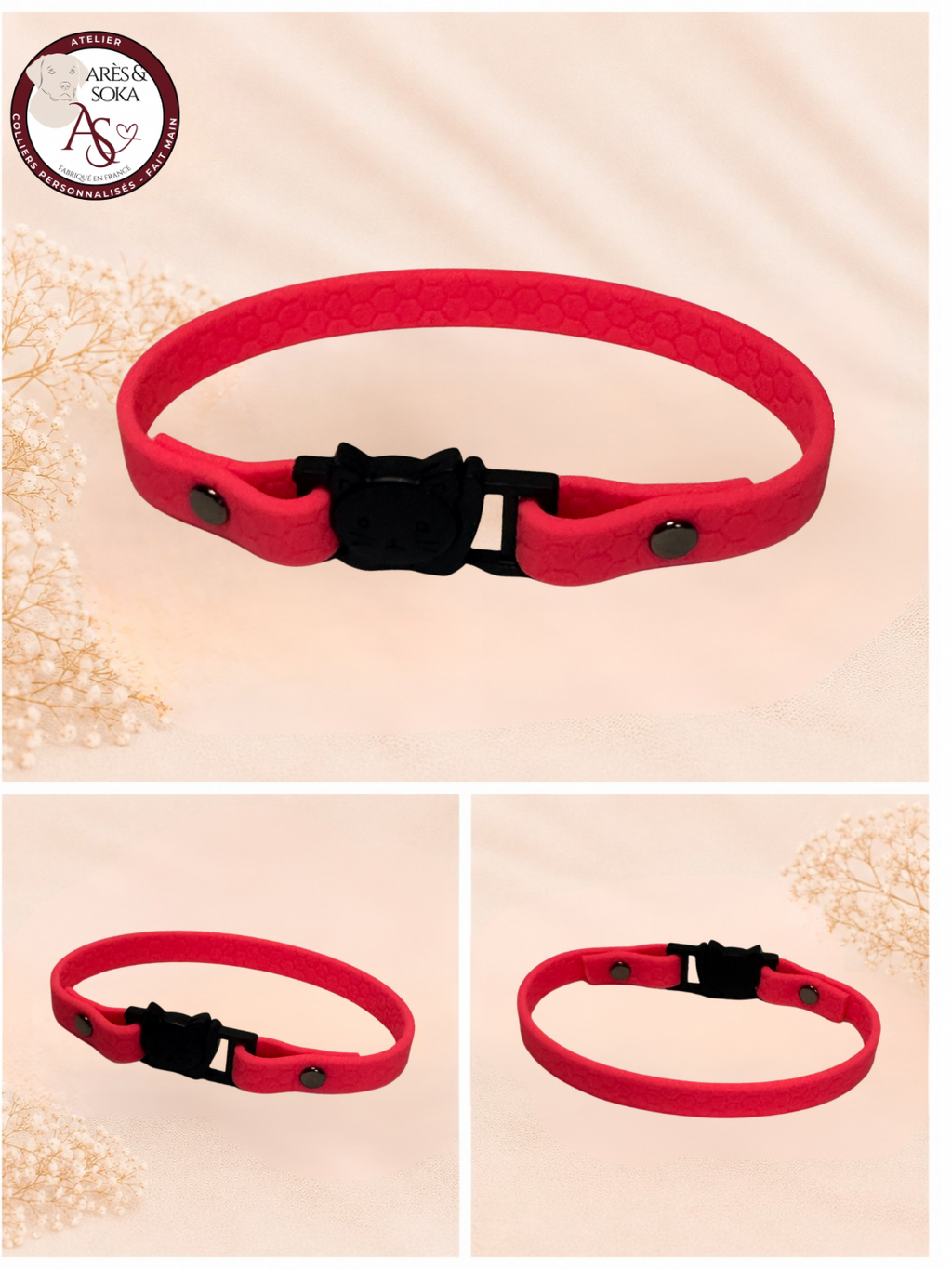 Collier chat anti-étranglement personnalisé 🐈‍⬛