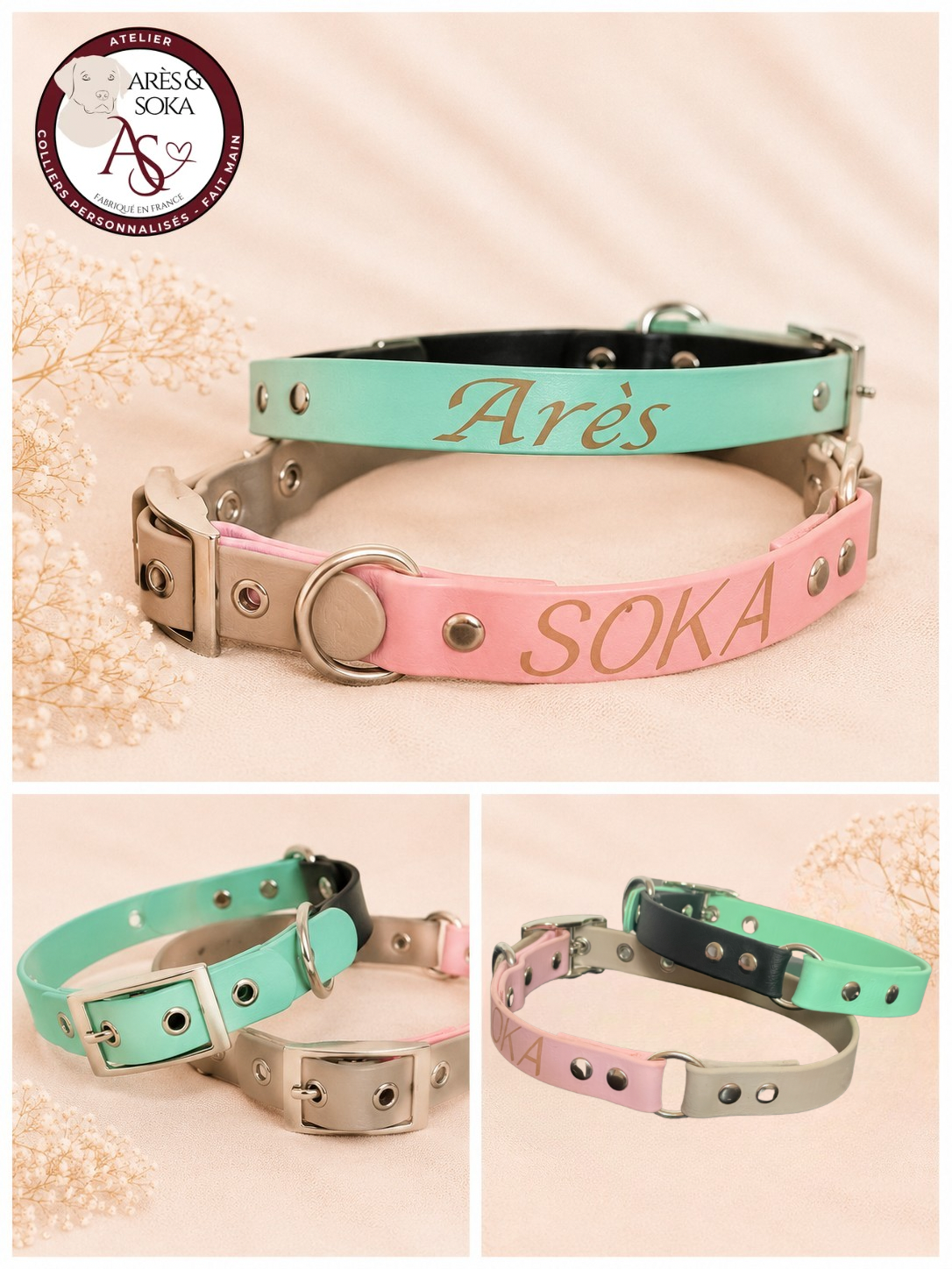 Collier biothane personnalisé🌸